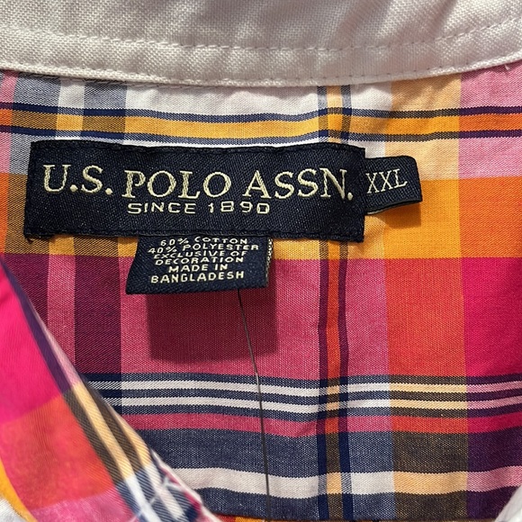 U.S POLO ASSN plaid buttons one Mens shirts XXL- NWT - Picture 4 of 6